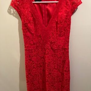 Beautiful red lace mini dress